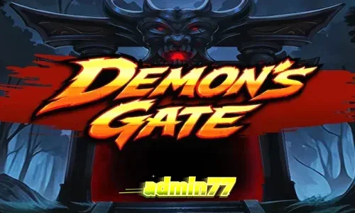 Tampilan visual slot Demon's Gate dengan simbol rune dan portal mistis